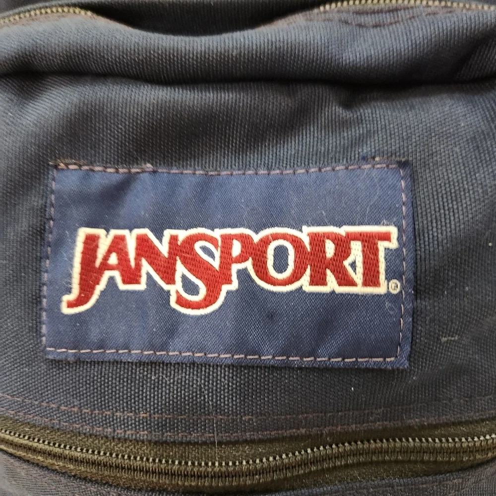 90s Vintage Jansport Navy Blue Classic Backpack | Made in USA | Triple Zip